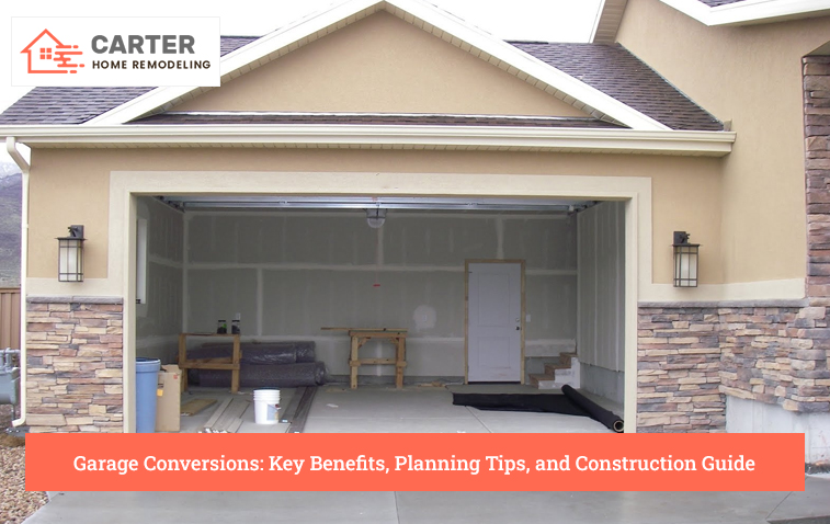 Exterior view of a newly converted garage into a living space