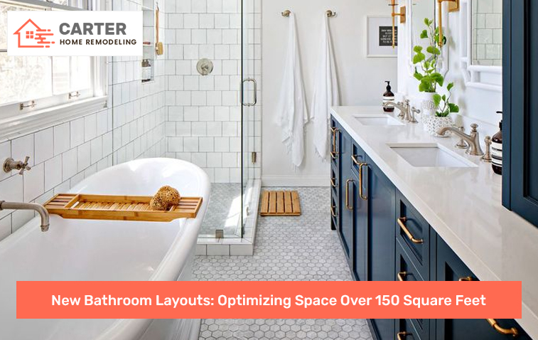 Elegant bathroom layout of over 150 square feet with luxurious amenities and a relaxing atmosphere.